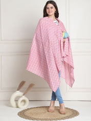 Printed Light Pink Cotton Nursing Cover