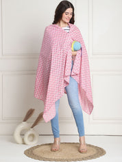 Printed Light Pink Cotton Nursing Cover