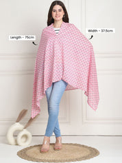 Printed Light Pink Cotton Nursing Cover