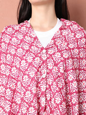 Pink Floral Cotton Nursing Cover