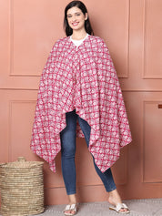 Pink Floral Cotton Nursing Cover