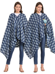 Blue Floral Cotton Nursing Cover