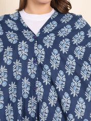 Blue Floral Cotton Nursing Cover