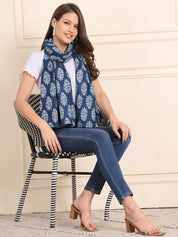 Blue Floral Cotton Nursing Cover