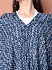 Dark Blue Geometric Cotton Nursing Cover