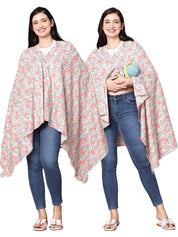 Peach Floral Cotton Nursing Cover