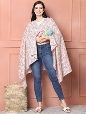 Peach Floral Cotton Nursing Cover