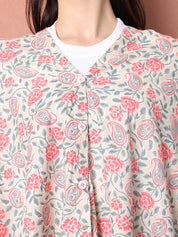 Peach Floral Cotton Nursing Cover