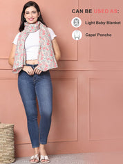 Peach Floral Cotton Nursing Cover