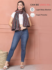 Black Geometric Cotton Nursing Cover