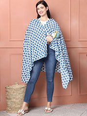 Light Blue Animal Cotton Nursing Cover