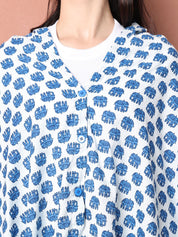 Light Blue Animal Cotton Nursing Cover