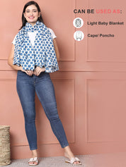 Light Blue Animal Cotton Nursing Cover