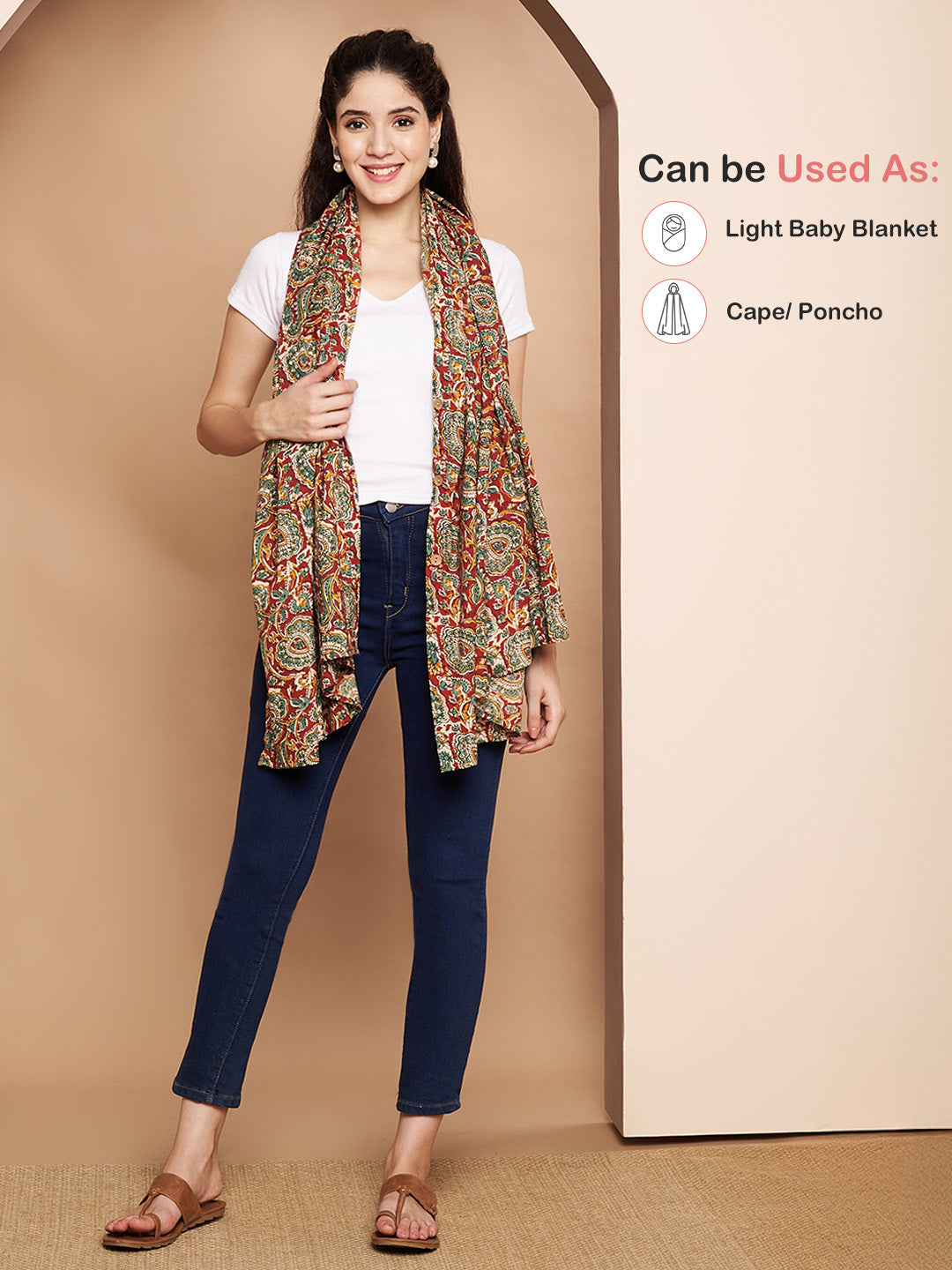 Maroon Paisley Cotton Nursing Cover