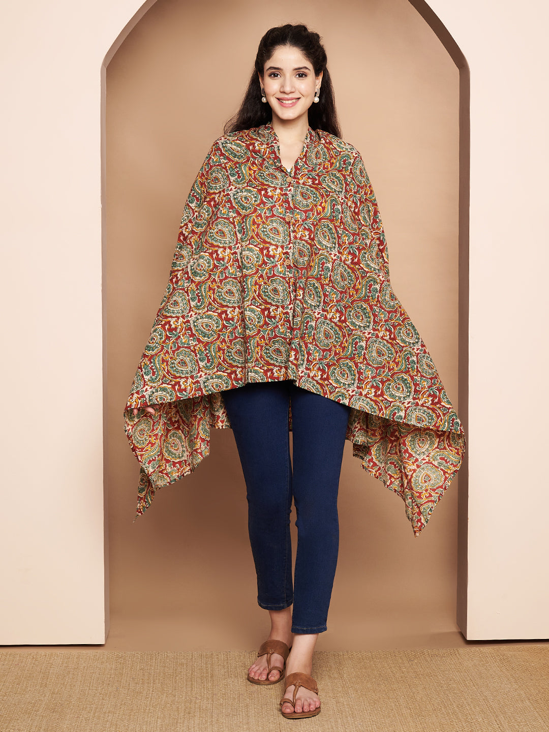 Maroon Paisley Cotton Nursing Cover