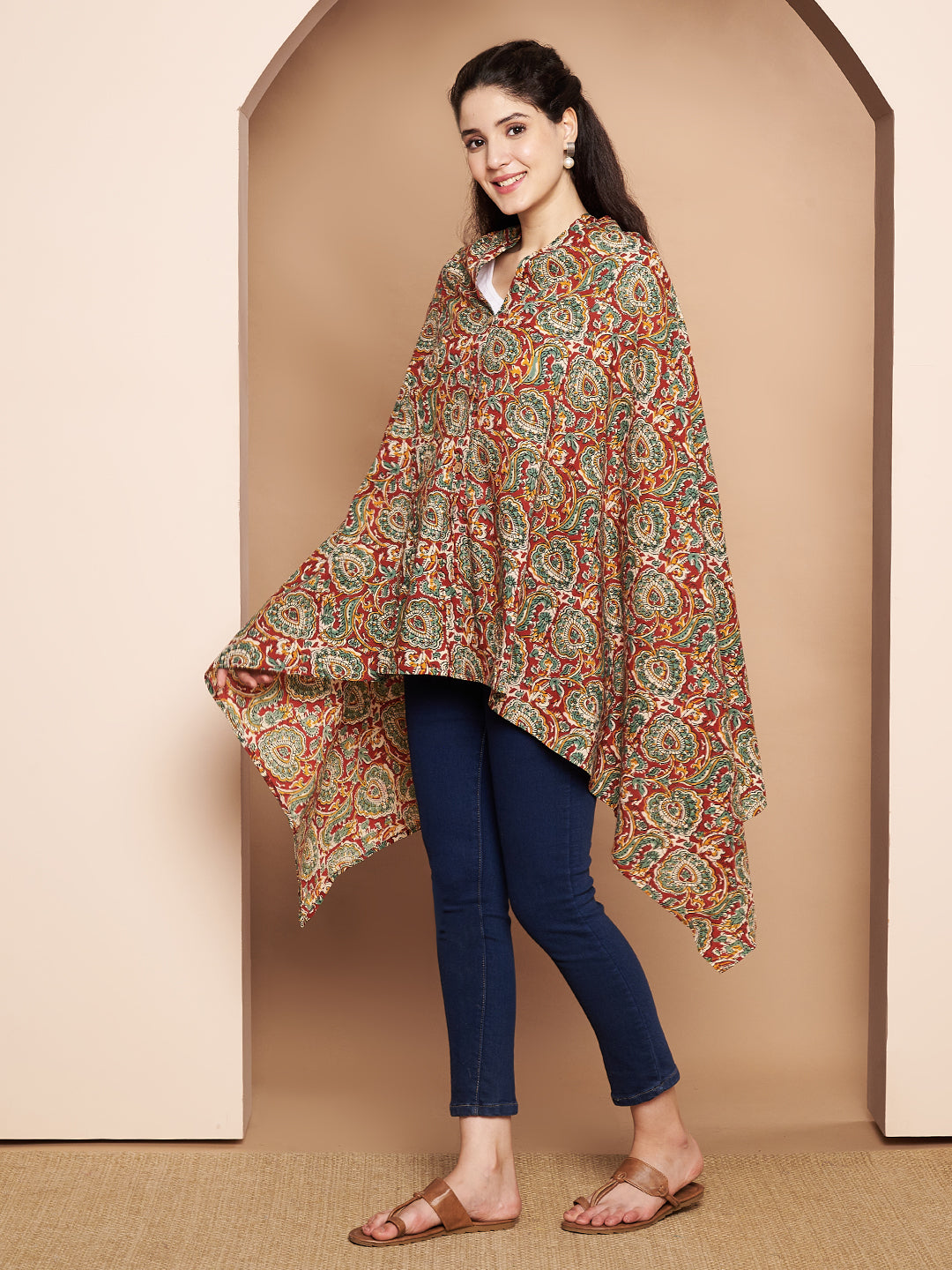 Maroon Paisley Cotton Nursing Cover