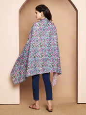 Blue Floral Cotton Nursing Cover