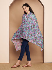 Blue Floral Cotton Nursing Cover