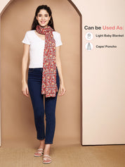 Red Floral Cotton Nursing Cover