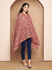 Red Floral Cotton Nursing Cover