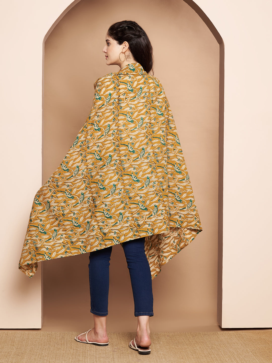 Mustard Floral Cotton Nursing Cover