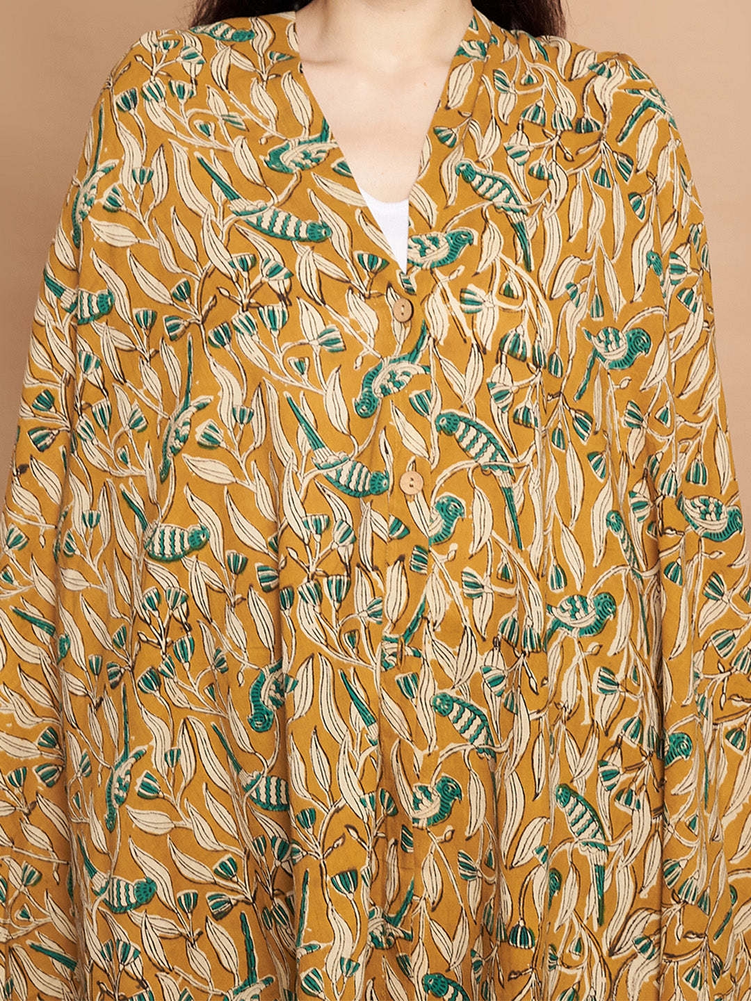 Mustard Floral Cotton Nursing Cover