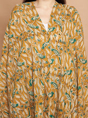 Mustard Floral Cotton Nursing Cover