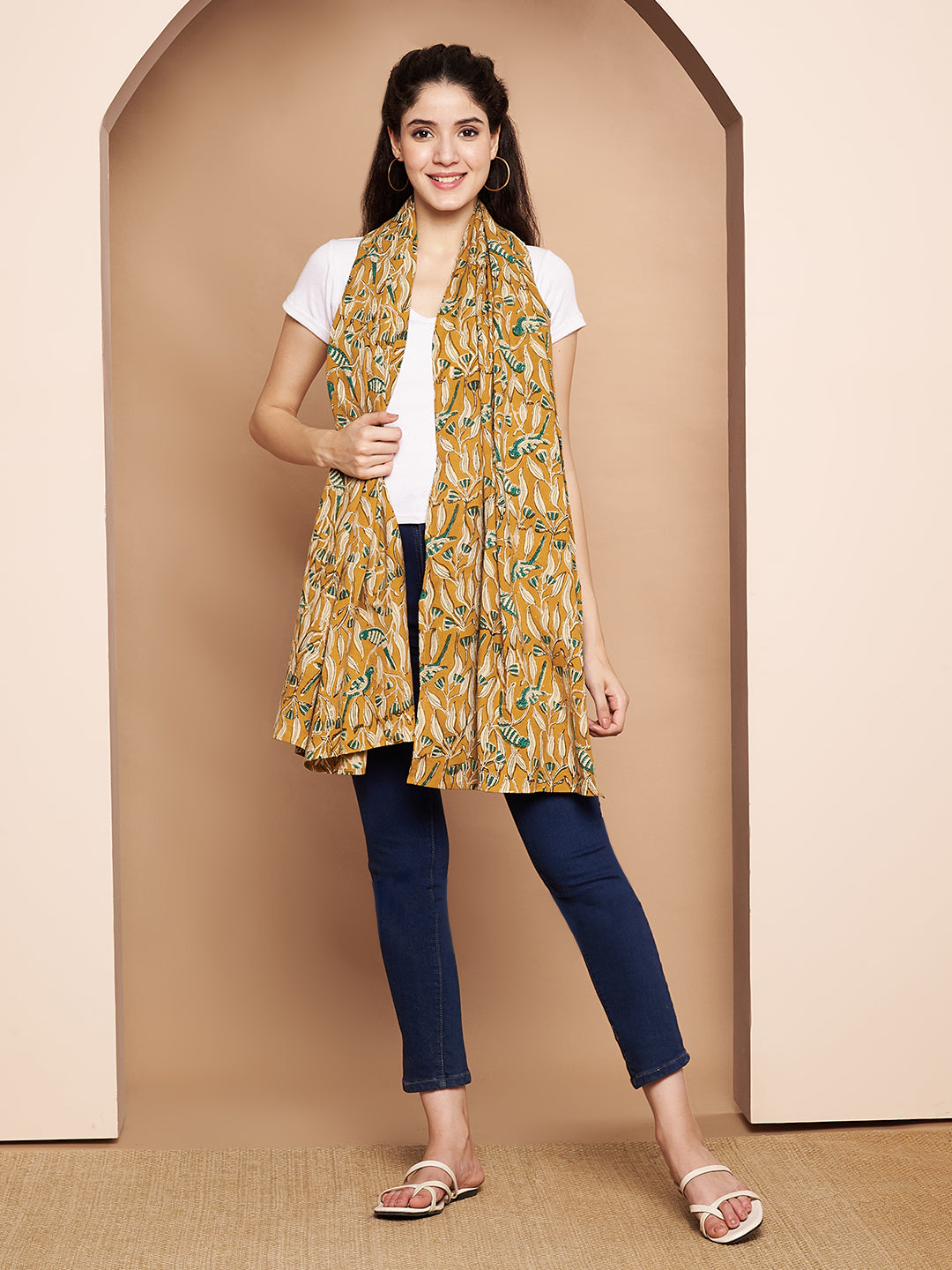 Mustard Floral Cotton Nursing Cover