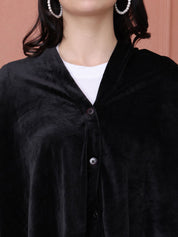 Black Solid Velour Nursing Cover