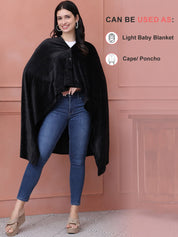 Black Solid Velour Nursing Cover