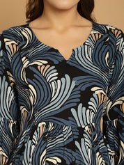 Blue Floral Rayon Maternity Dress