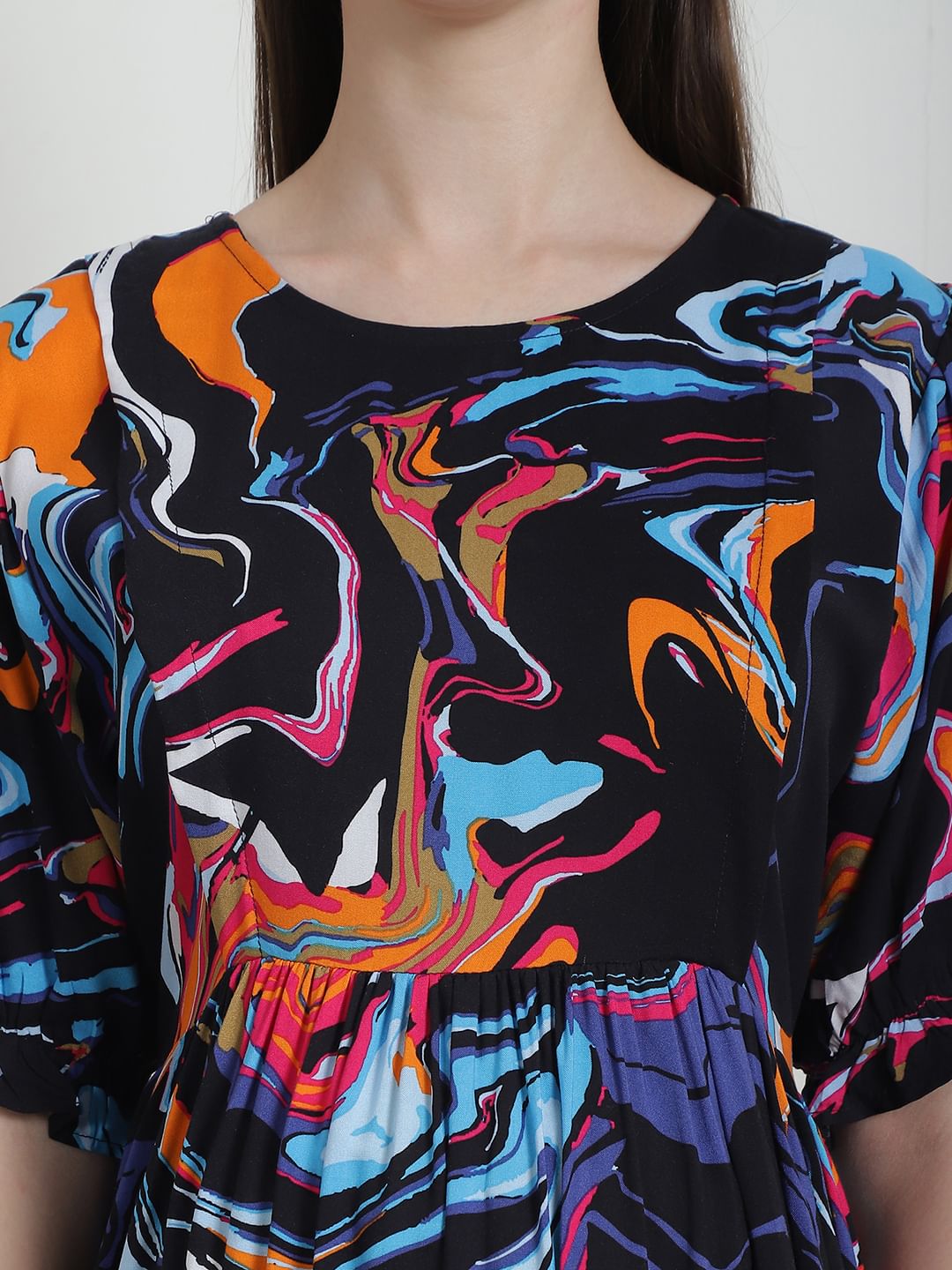 Abstract Print Multi Rayon Maternity Nightdress