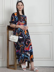 Abstract Print Multi Rayon Maternity Nightdress