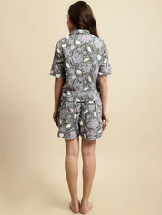 Green Sanganeri Handblock Print Night Suit