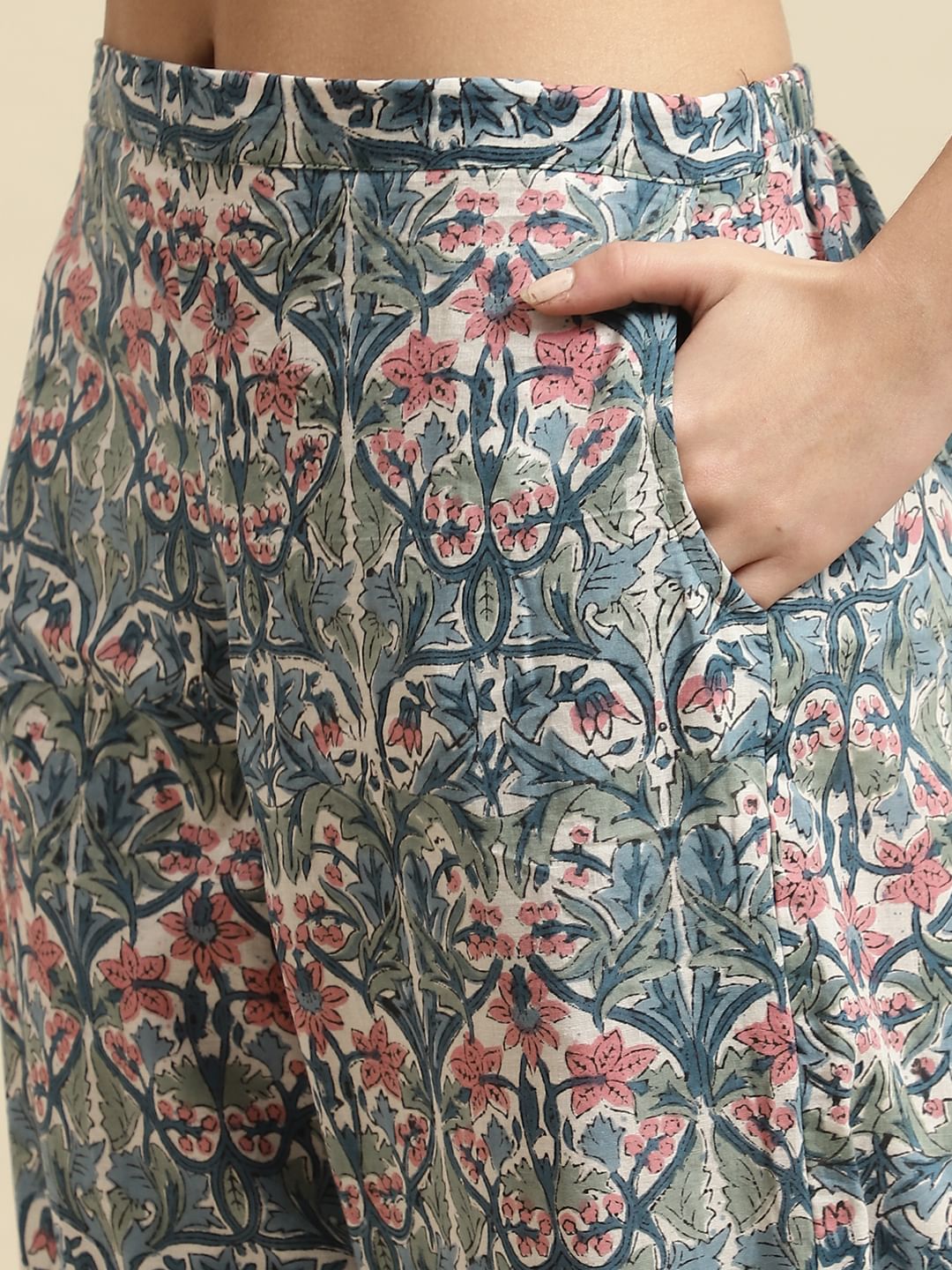 Blue Sanganeri Block Print Co-ord Night Suit