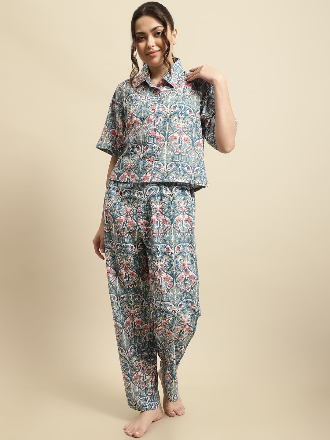 Blue Sanganeri Block Print Co-ord Set