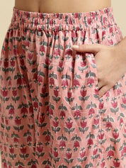 Pink Handblock Floral Print Co-Ord Set