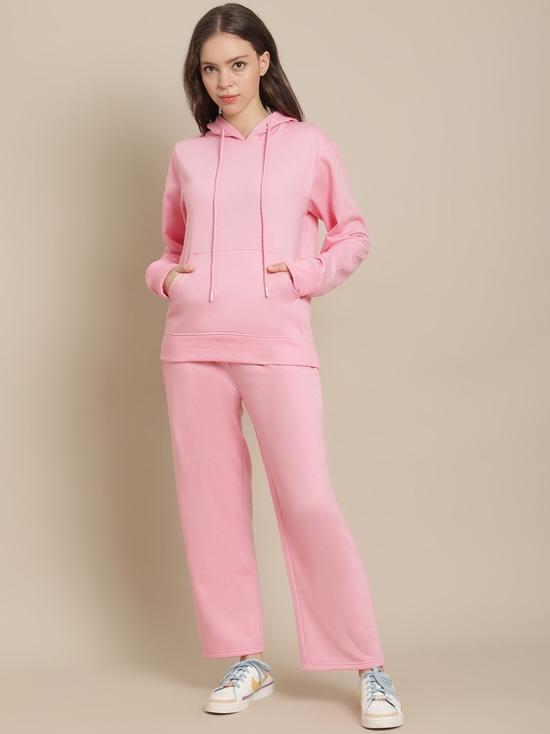 Fleece Baby Pink Winter Night Suit