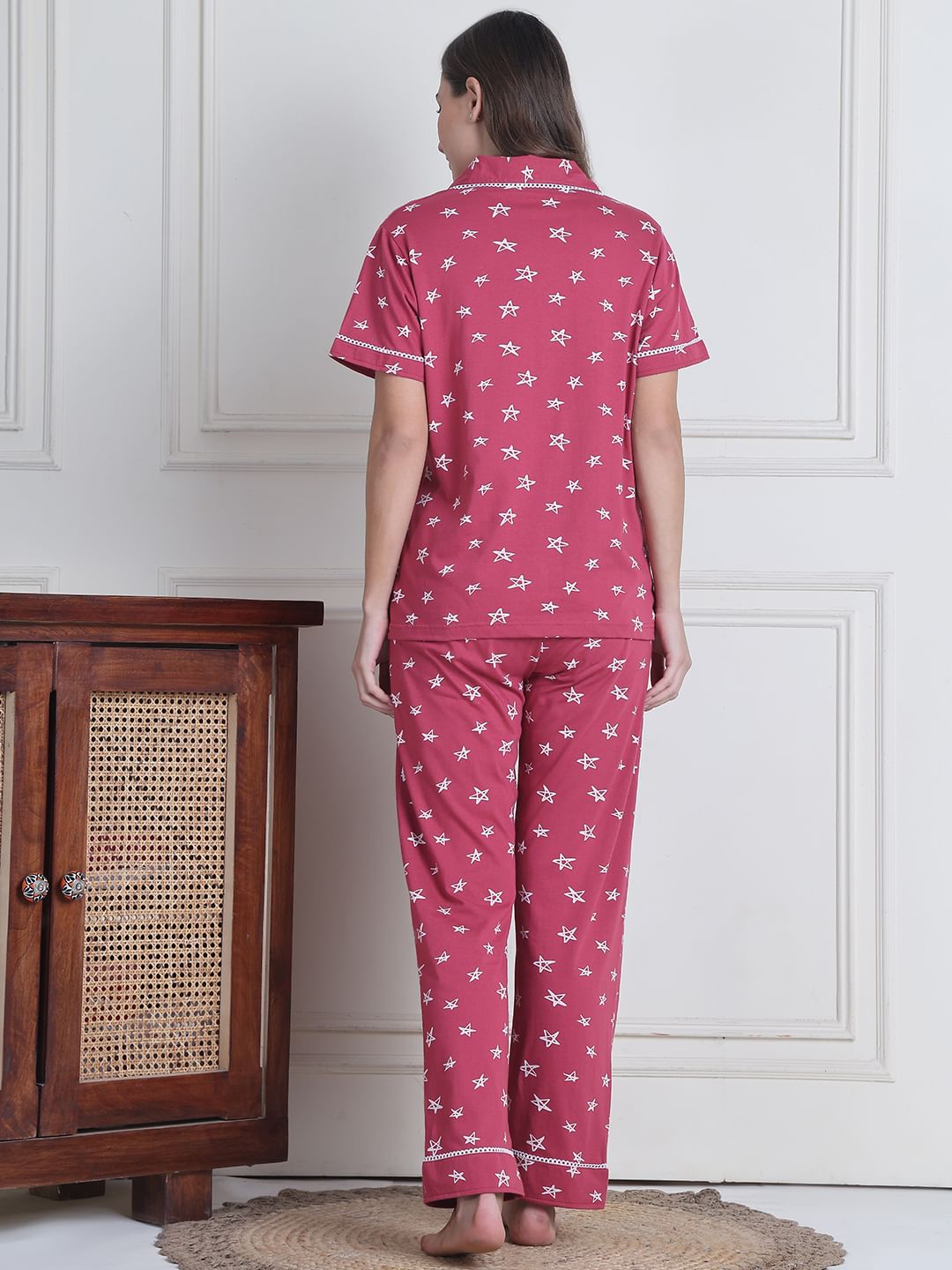 Secret Wish Pink Star Hosiery Night Suit