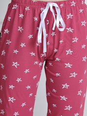 Secret Wish Pink Star Hosiery Night Suit