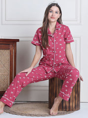 Secret Wish Pink Star Hosiery Night Suit