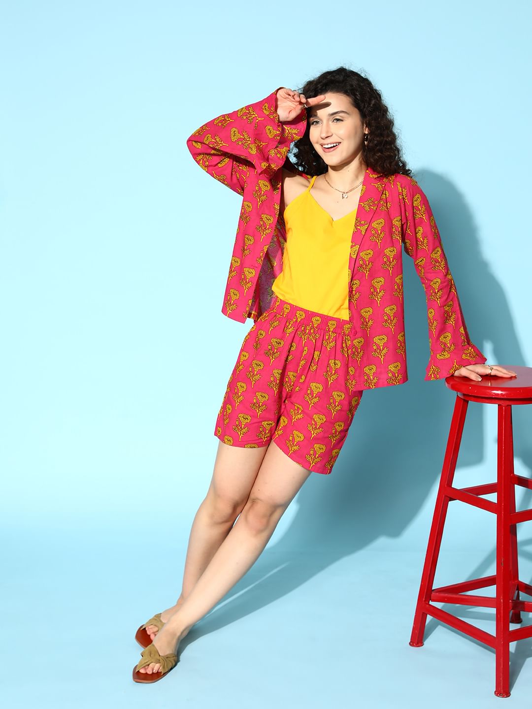 L&L - Noughties Nostalgia - Pure Cotton Floral Printed Vacay Short Set