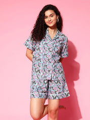 L&L - Noughties Nostalgia - Pure Cotton Floral Printed Vacay Short Set