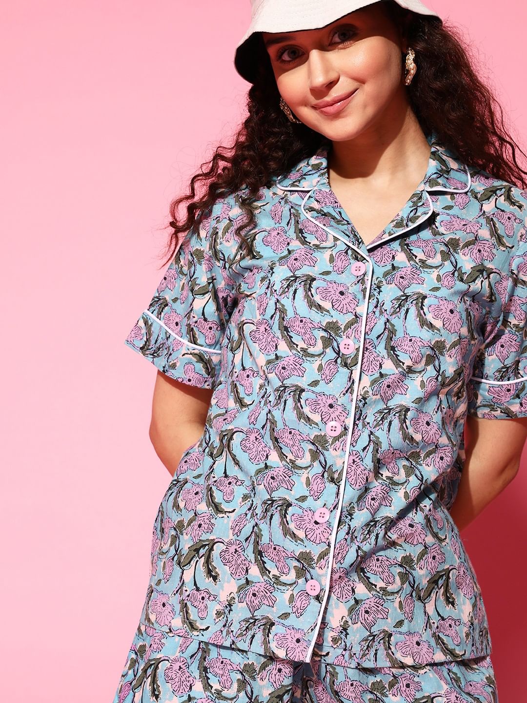 L&L - Noughties Nostalgia - Pure Cotton Floral Printed Vacay Short Set