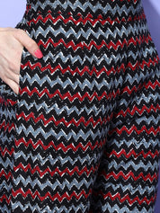 Black Floral Printed Night suit with Shrug