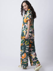 Rayon Camouflage Printed Night Suit set of Shirt & Pyjama trouser