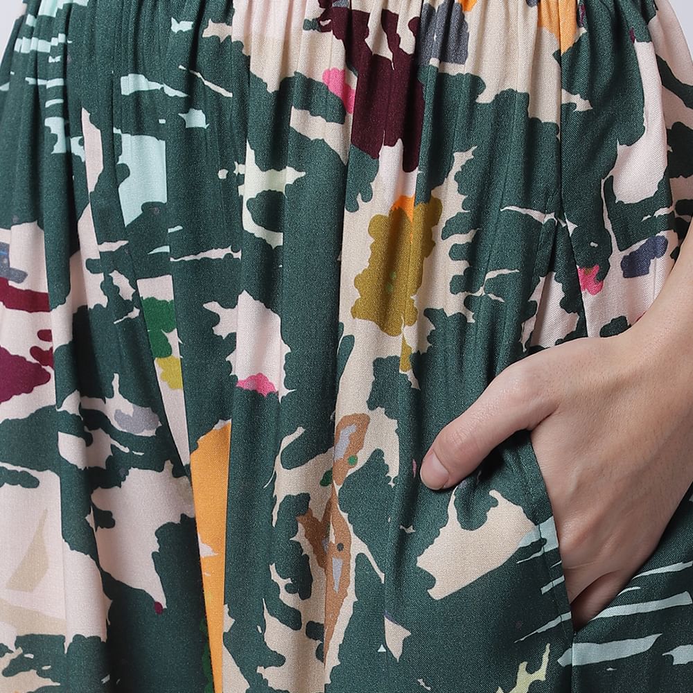 Rayon Camouflage Printed Night Suit set of Shirt & Pyjama trouser