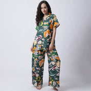 Rayon Camouflage Printed Night Suit set of Shirt & Pyjama trouser