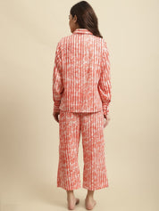 Red & White Tie-Dye Print Co-ord Set