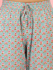 Floral Print Cotton Green Co-Ord Set